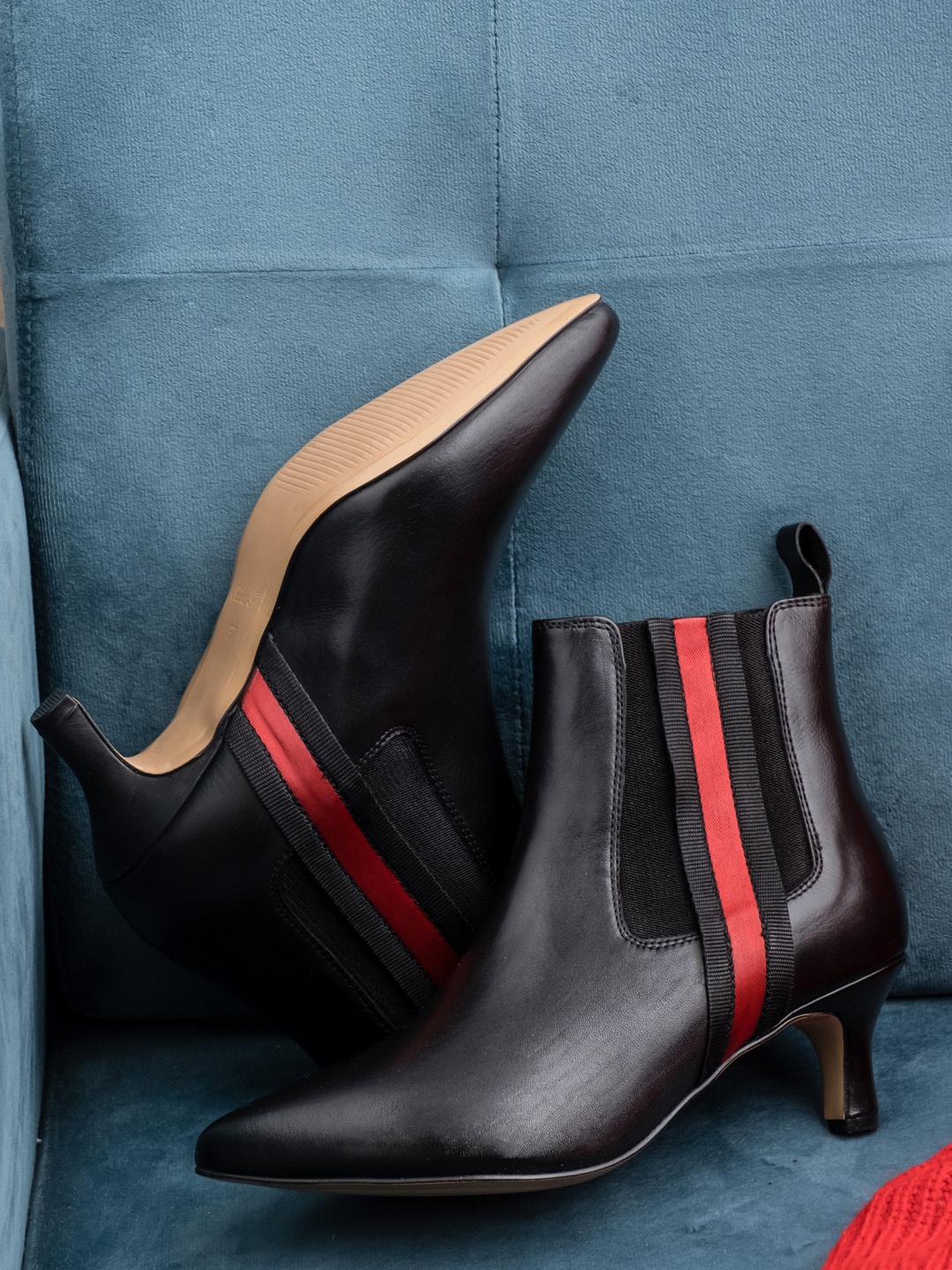

Saint G Women Black Premium Leather Ankle Boots