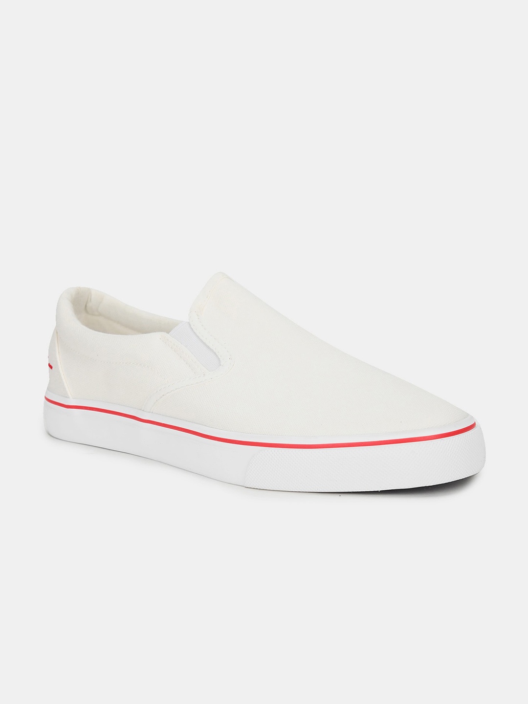 

Flying Machine Men Off White Woven Design Slip-On Sneakers