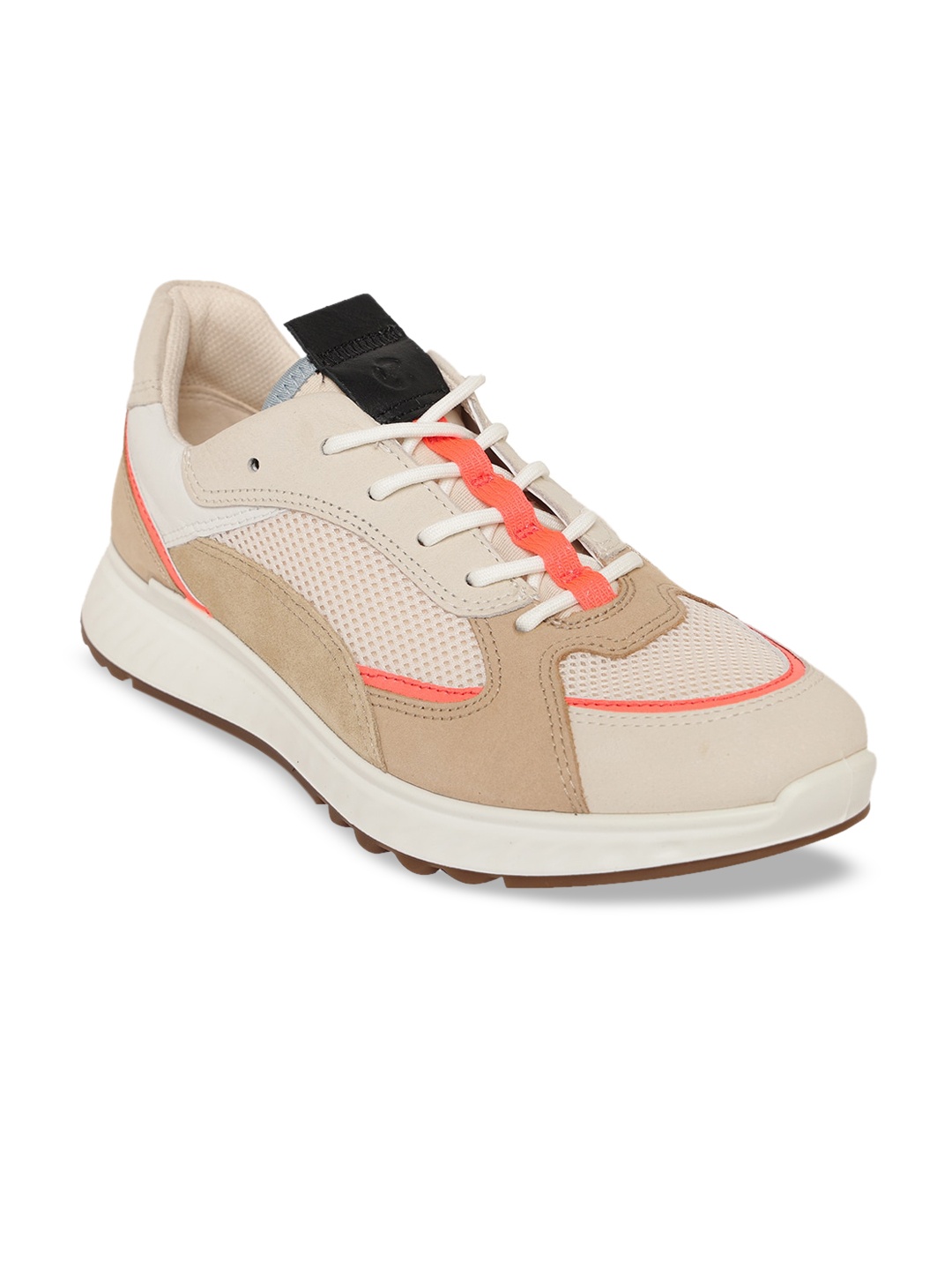 

ECCO Women Beige Colourblocked ST.1 Athleisure Leather Sneakers