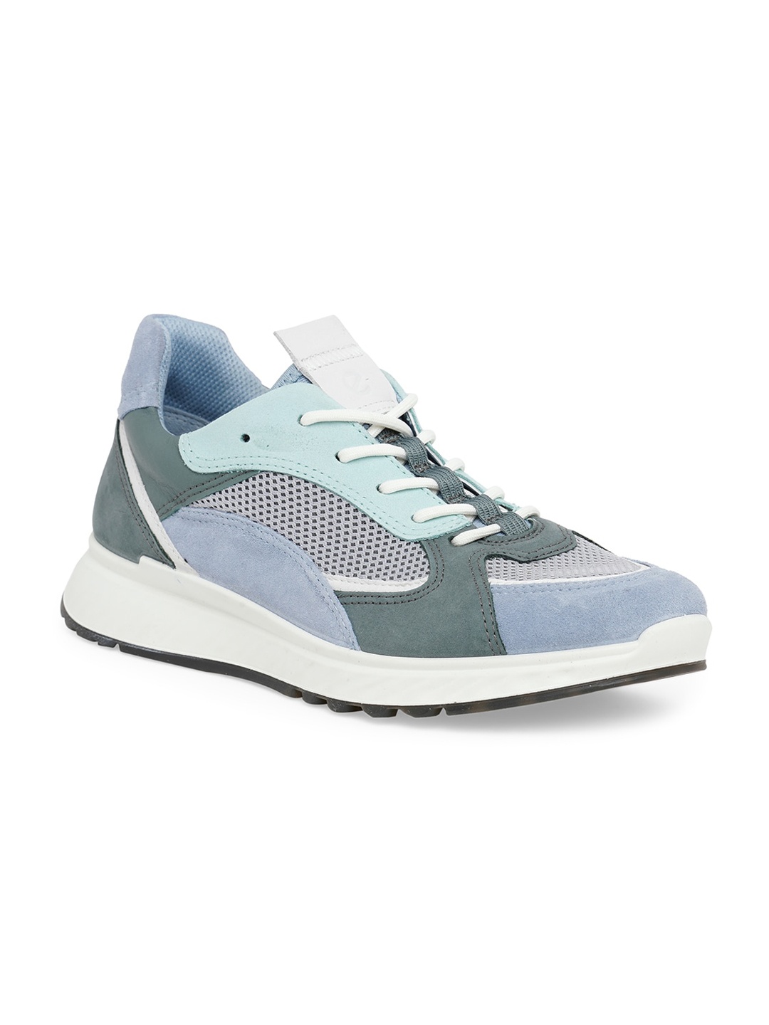 

ECCO Women Blue & Green Colourblocked ST.1 Leather Athleisure Sneakers