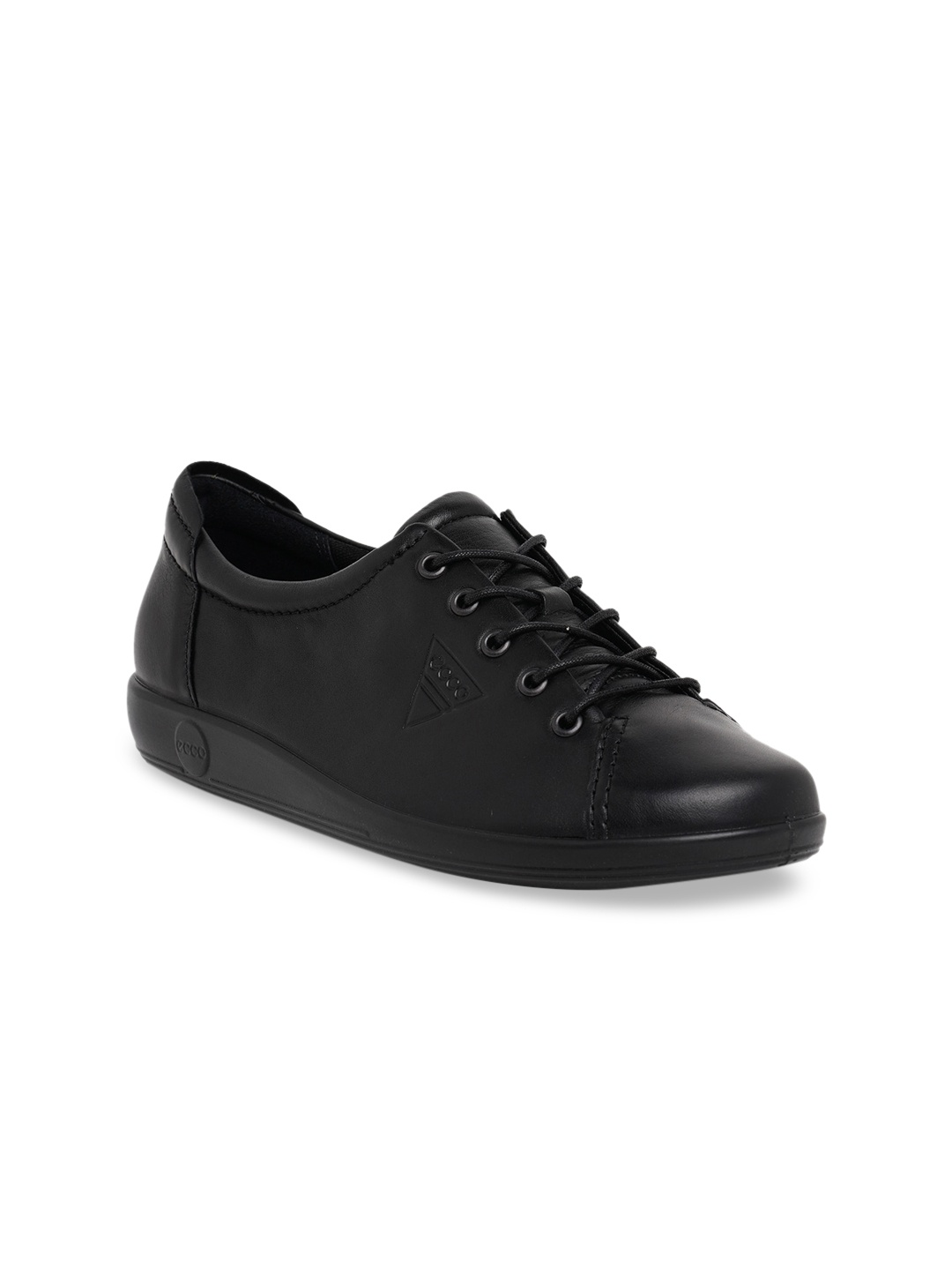 

ECCO Women Black Soft 2.0 Tie Leather Sneakers