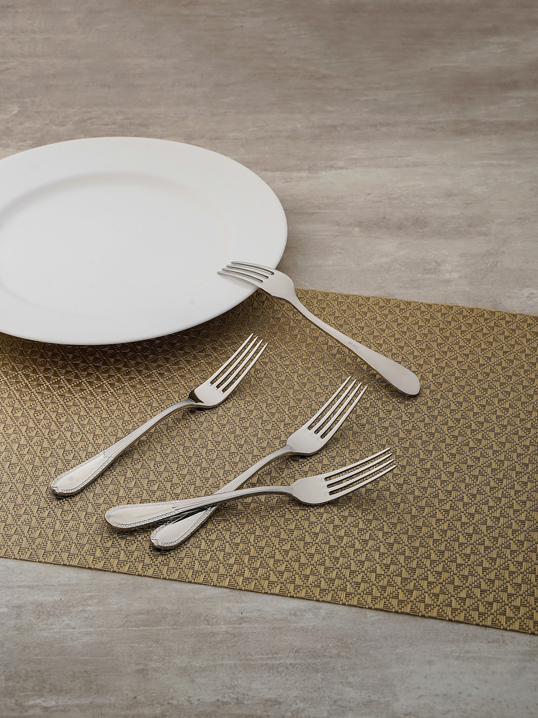 

Pure Home and Living Set of 3 Dessert Fork, Silver