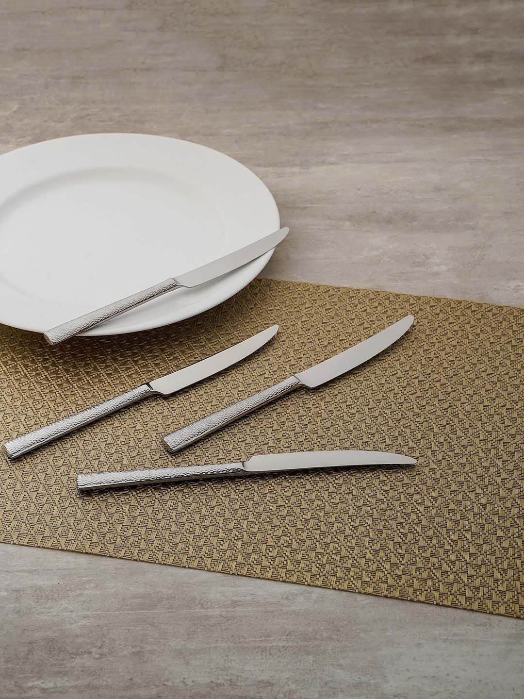

Pure Home and Living Set of 4 Silver Colour Florence Table Knives