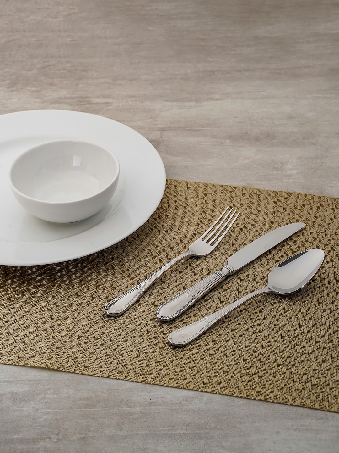 

Pure Home and Living Set of 3 Silver Table Spoon Fork and Knife