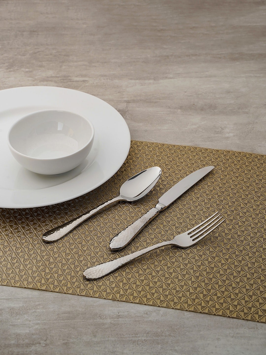 

Pure Home and Living Set of 3 Silver Table Spoon Fork and Knife