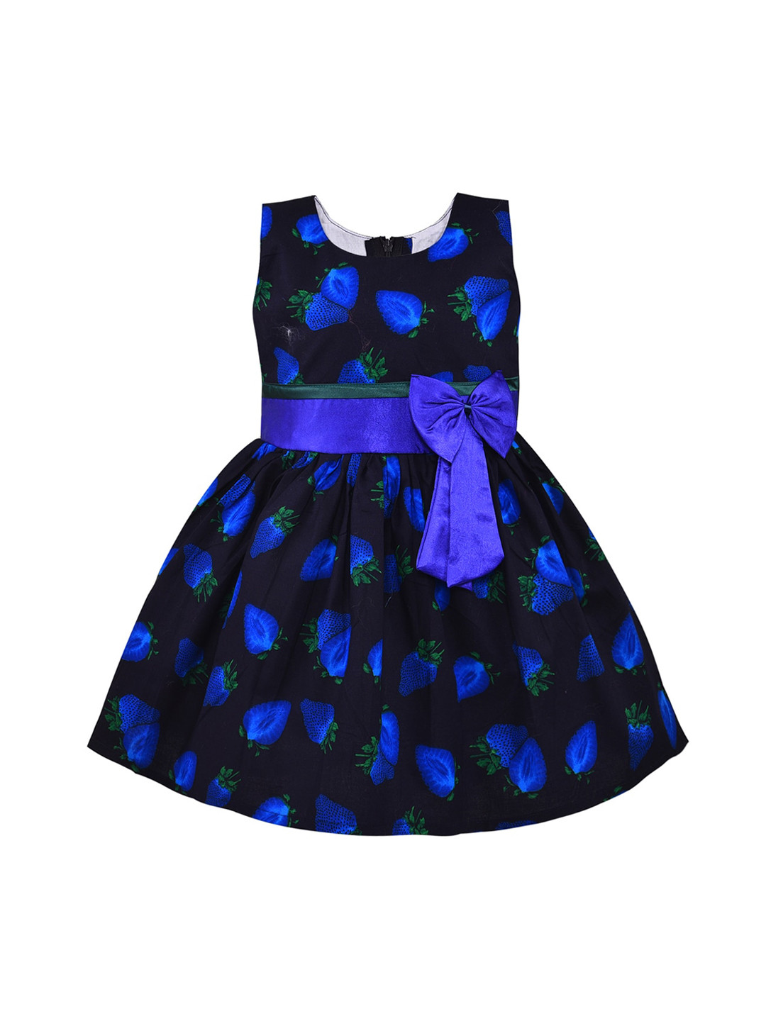 

Wish Karo Girls Blue & Green Printed Cotton Dress