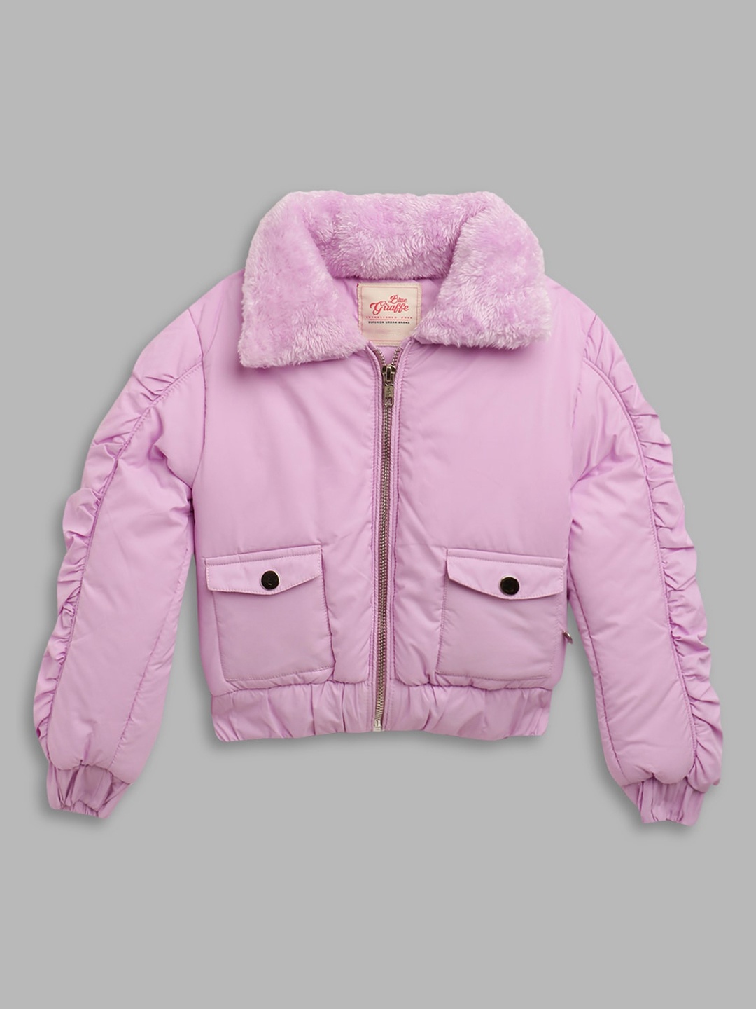 

Blue Giraffe Girls Lavender Windcheater and Water Resistant Crop Puffer Jacket