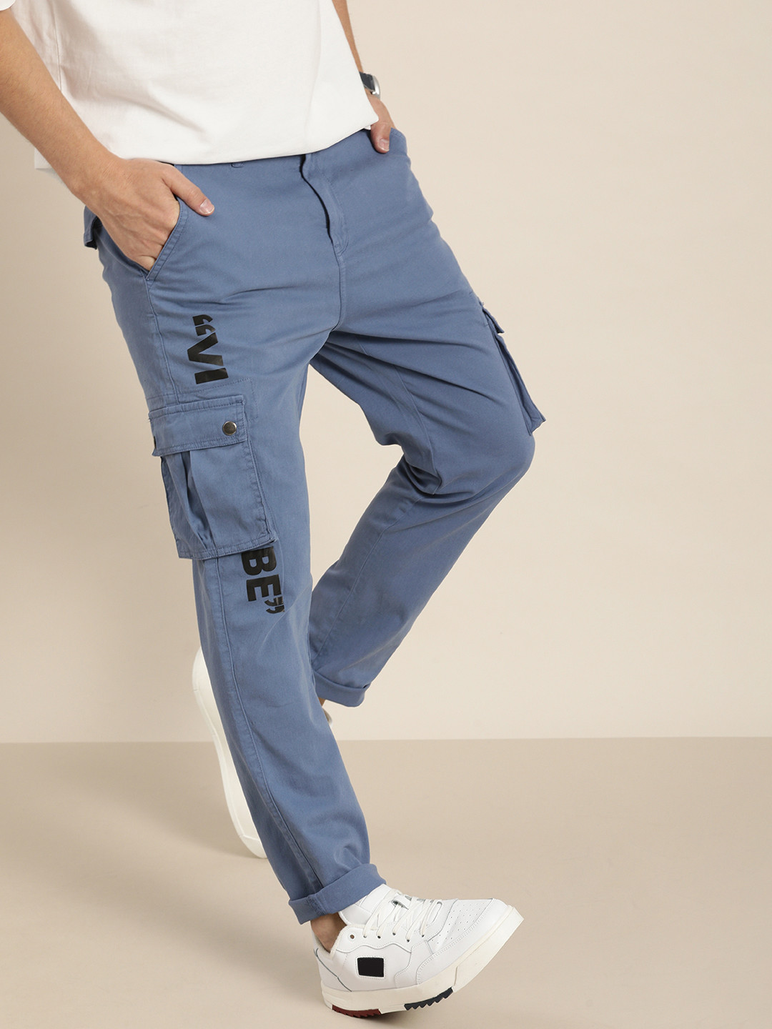 

Moda Rapido Men Blue Slim Fit Cargos Trousers