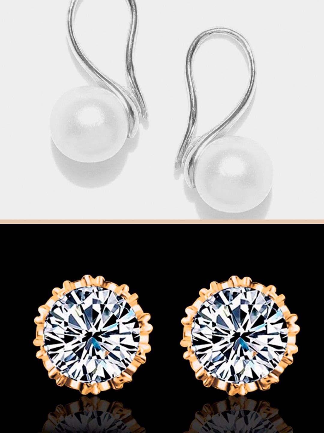 

OOMPH Silver-Toned & Gold-Toned Circular Studs Earrings