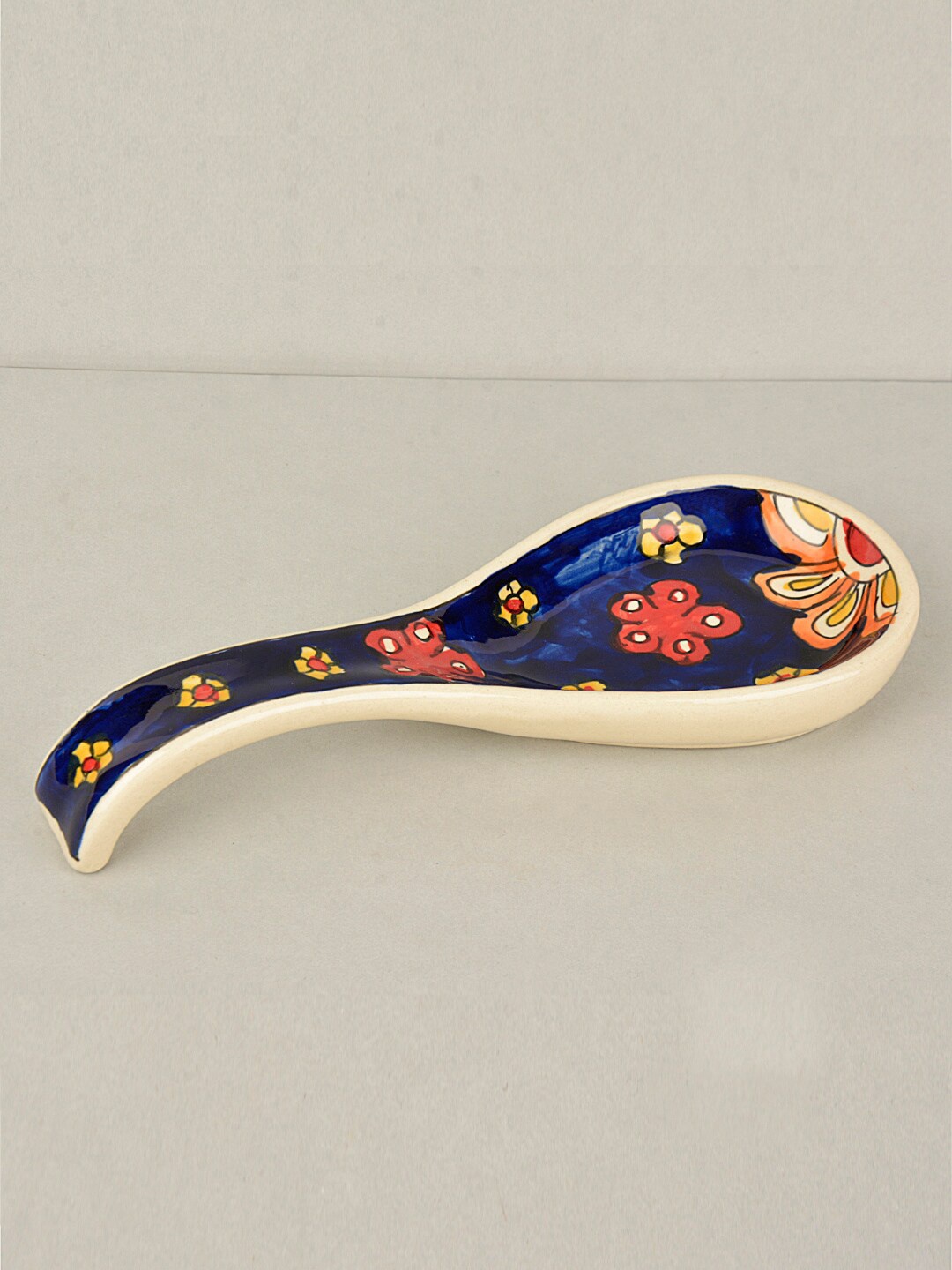 

StyleMyWay Blue & Red 1 Pieces Handcrafted Printed Ceramic Matte Spoon