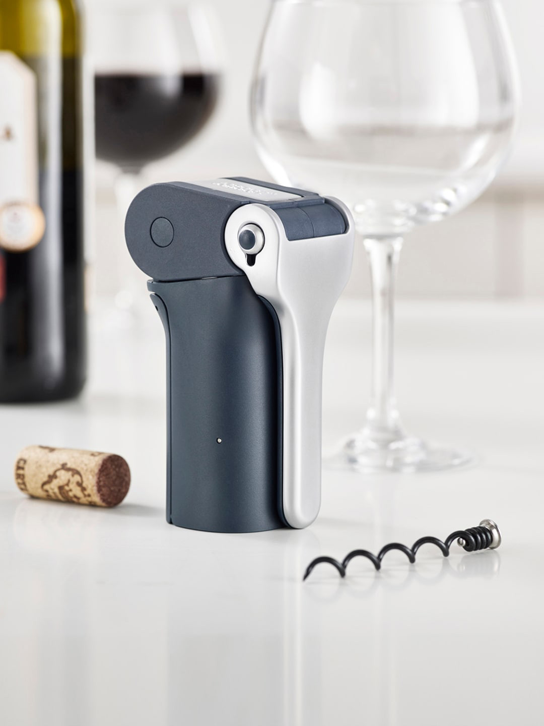 

Joseph Joseph Blue & Grey Stainless Steel Barwise Lever Corkscrew