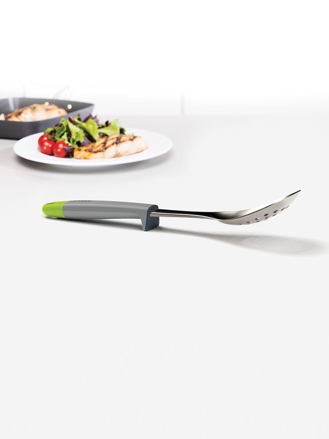 

Joseph Joseph Grey & Green Stainless Slotted Spoon Steel Spatula