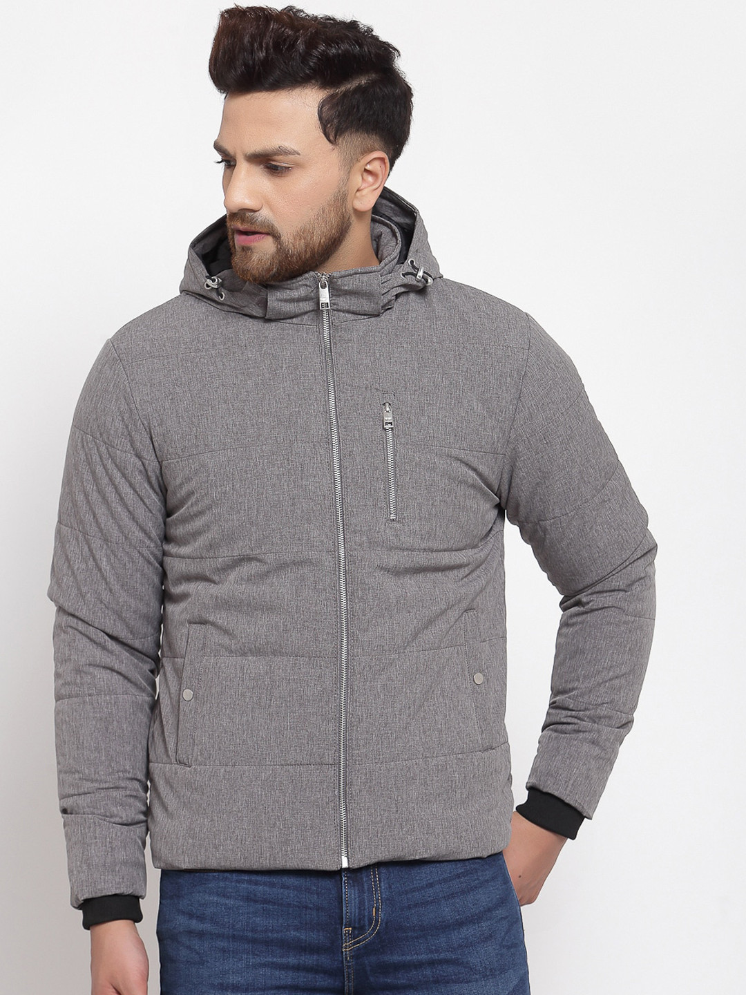 

Red Tape Men Grey Padded Jacket