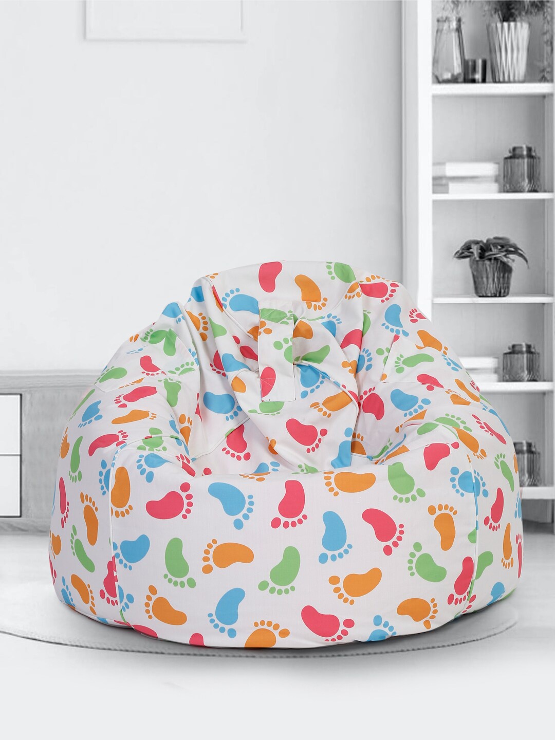 SAKA DESIGNS Multicoloured Digital Print Canvas XXL Bean Bag Cover, Multi
