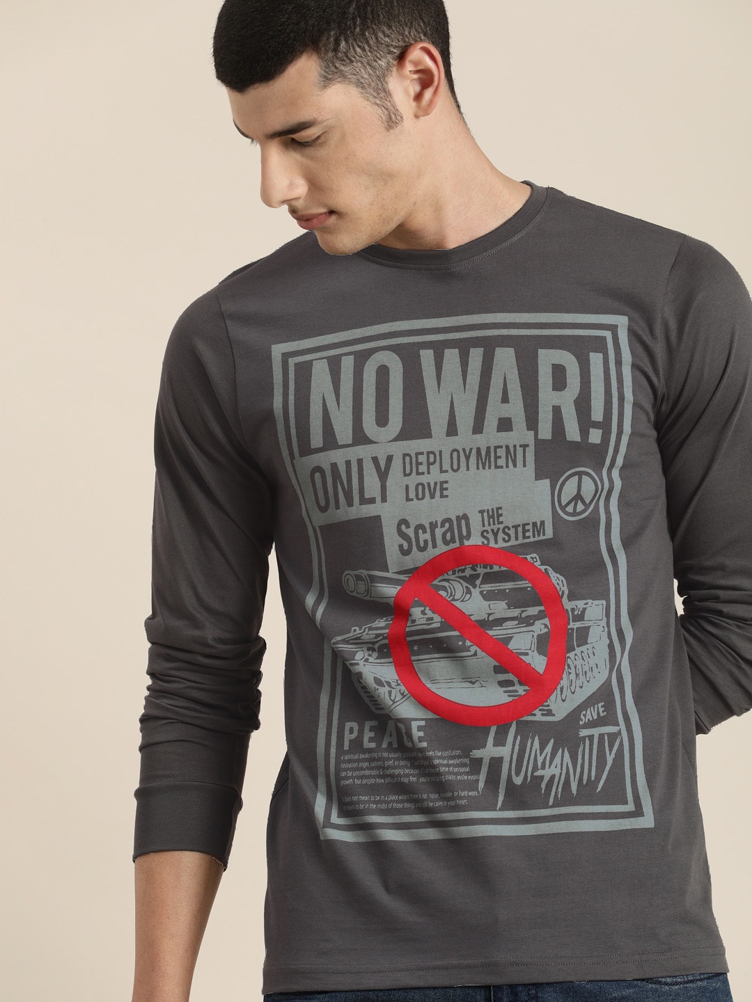 

Difference of Opinion Men Grey Printed T-shirt