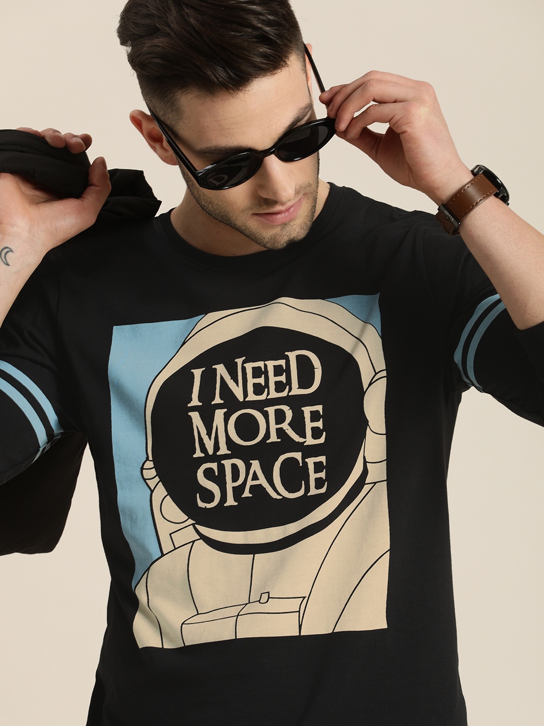 

Difference of Opinion Men Black Printed T-shirt