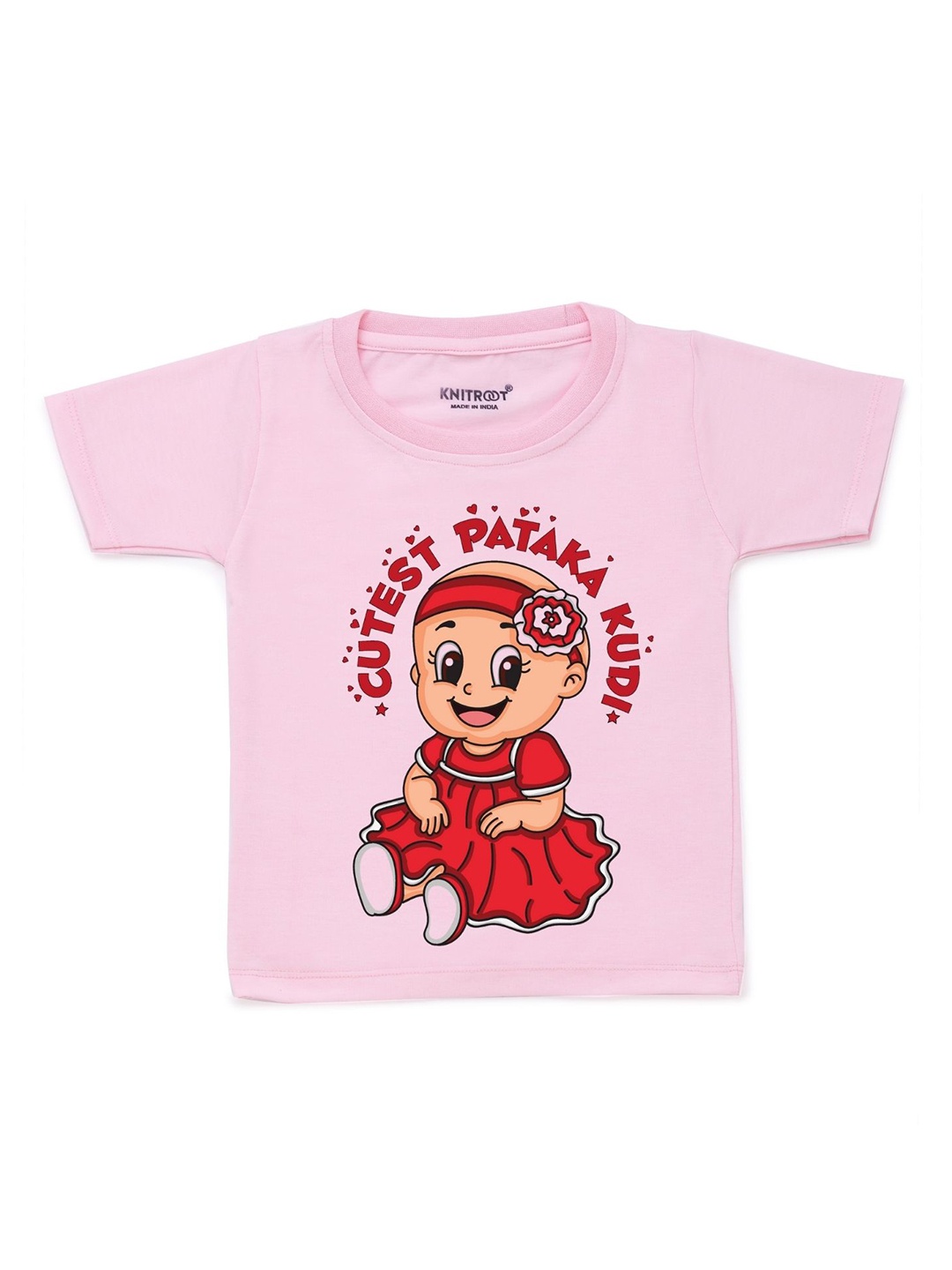 

KNITROOT Unisex Kids Pink T-shirt