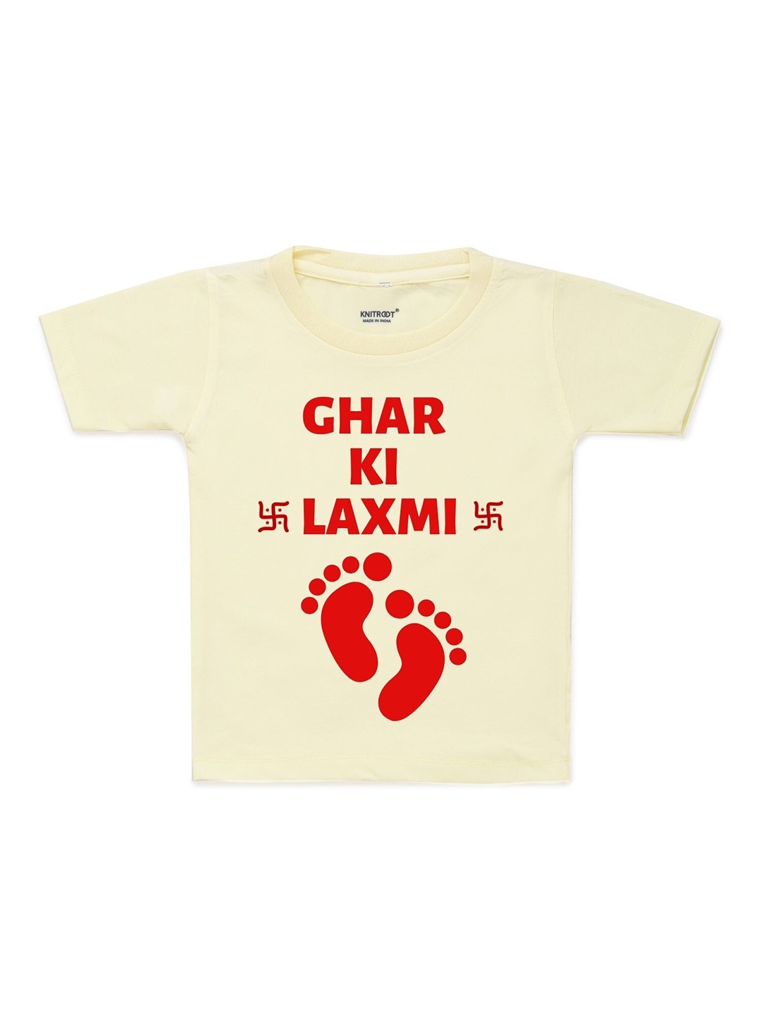 

KNITROOT Unisex Kids Yellow V-Neck T-shirt