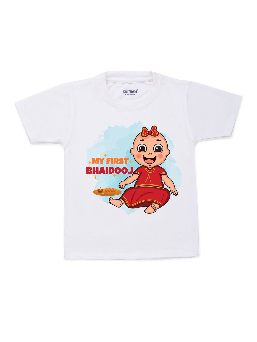 

KNITROOT Kids White & Red Printed T-shirt
