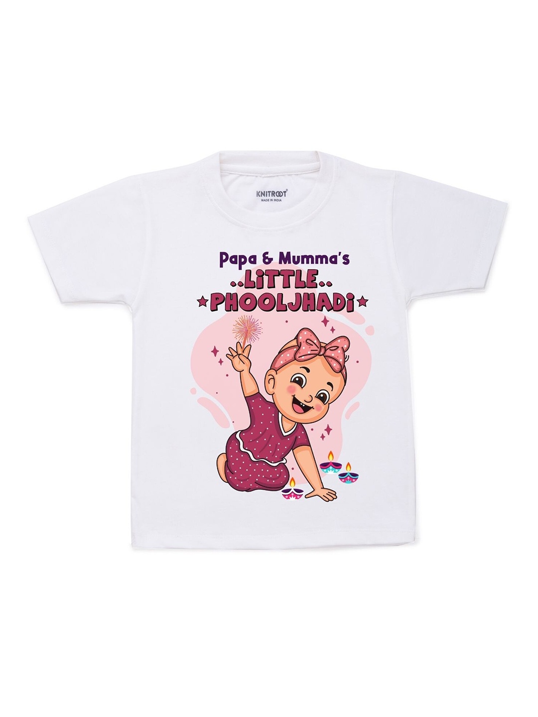 

KNITROOT Unisex Kids White V-Neck T-shirt