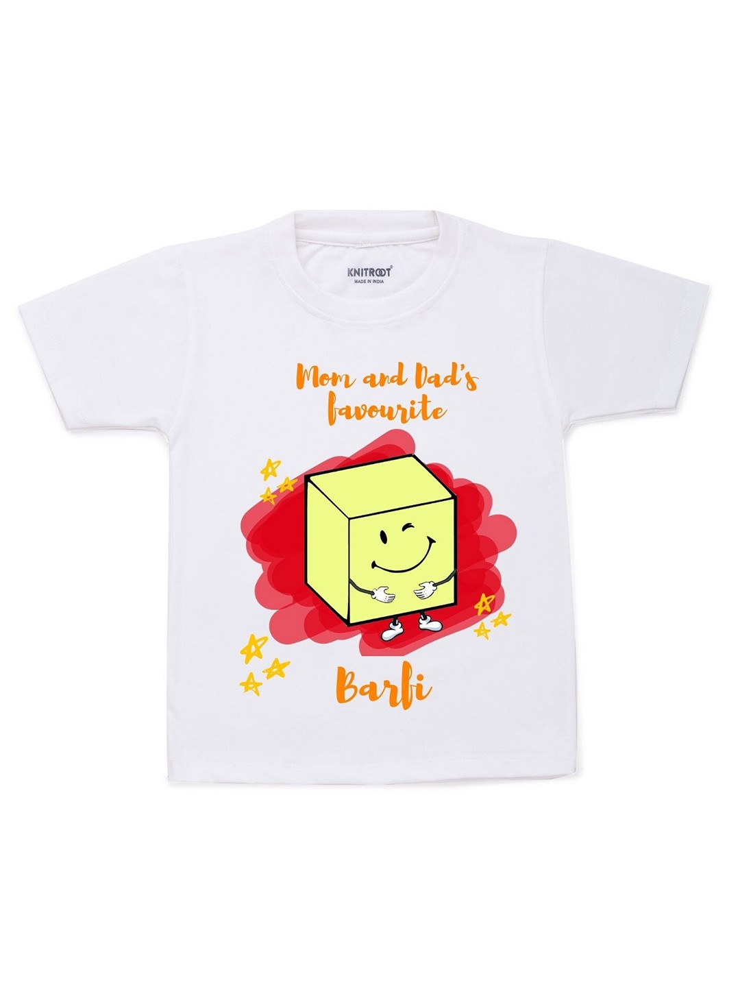 

KNITROOT Unisex Kids White Typography Printed Raw Edge T-shirt