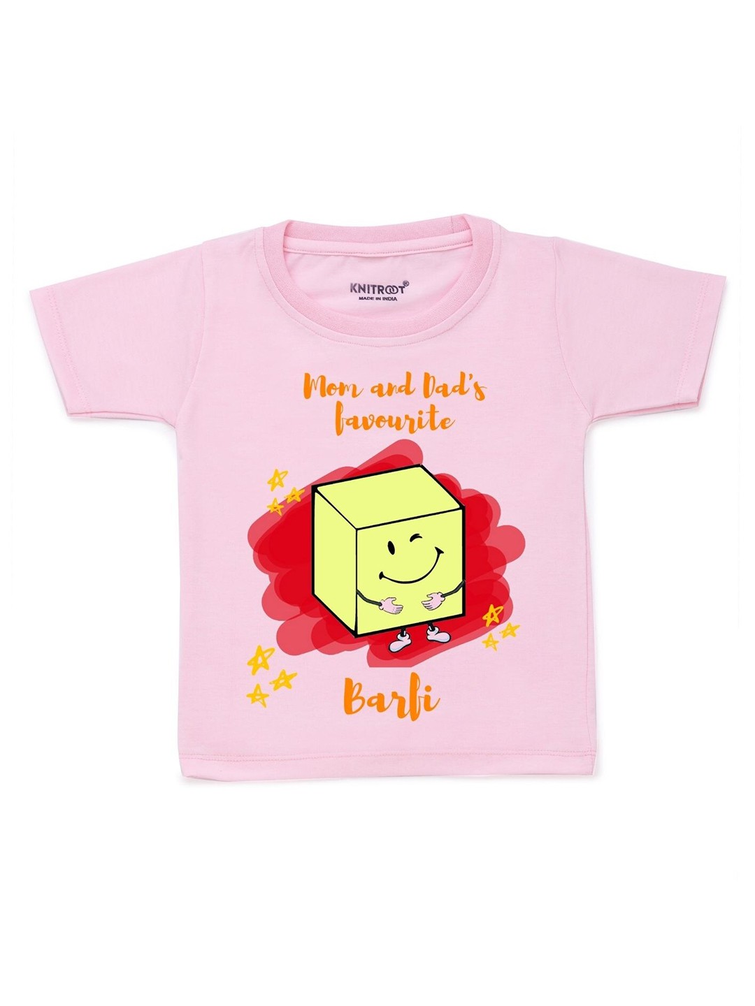 

KNITROOT Unisex Kids Pink Typography Printed T-shirt