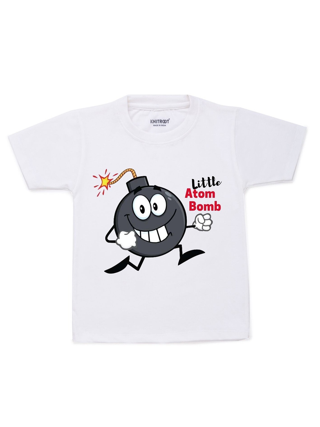 

KNITROOT Kids White & Black Printed T-shirt