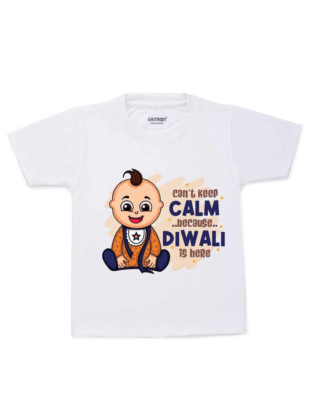 

KNITROOT Unisex Kids White Printed T-shirt