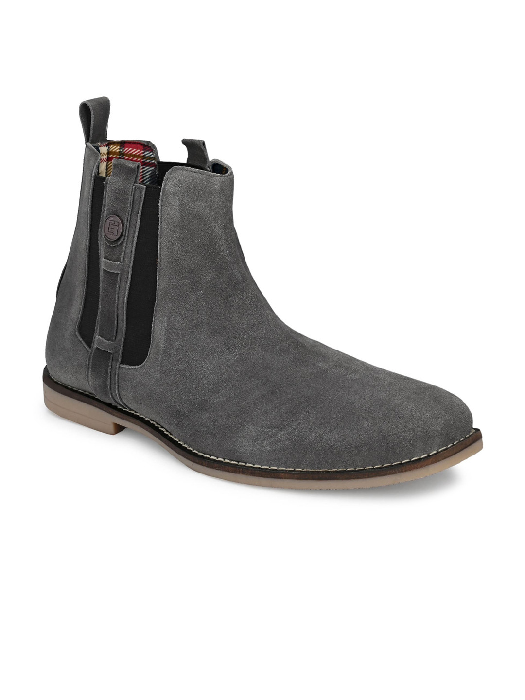 

Eego Italy Men Grey Leather High-Top Slip-On Sneakers