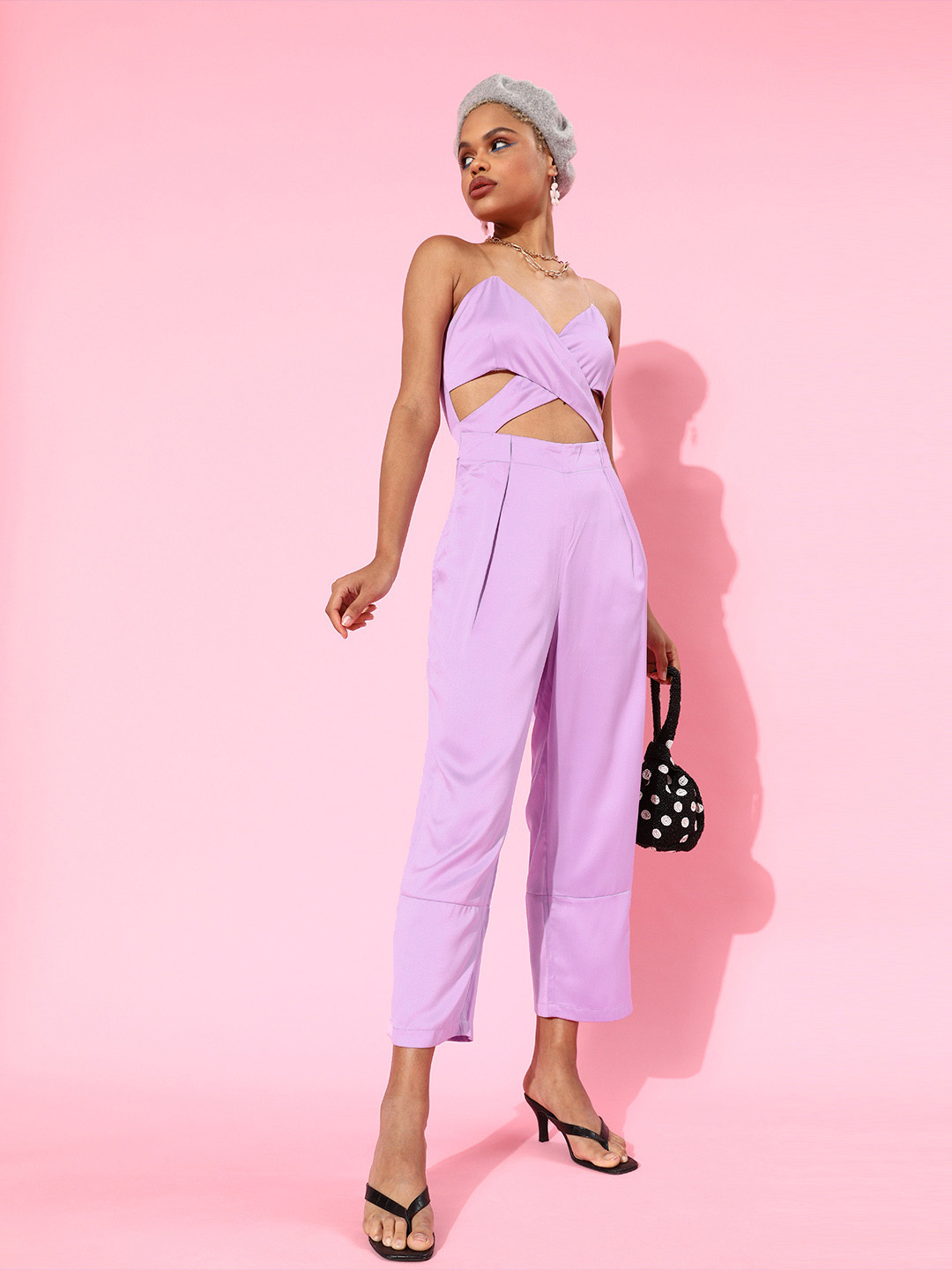 

STREET 9 Women Elegant Lavender Solid Jumpsuit