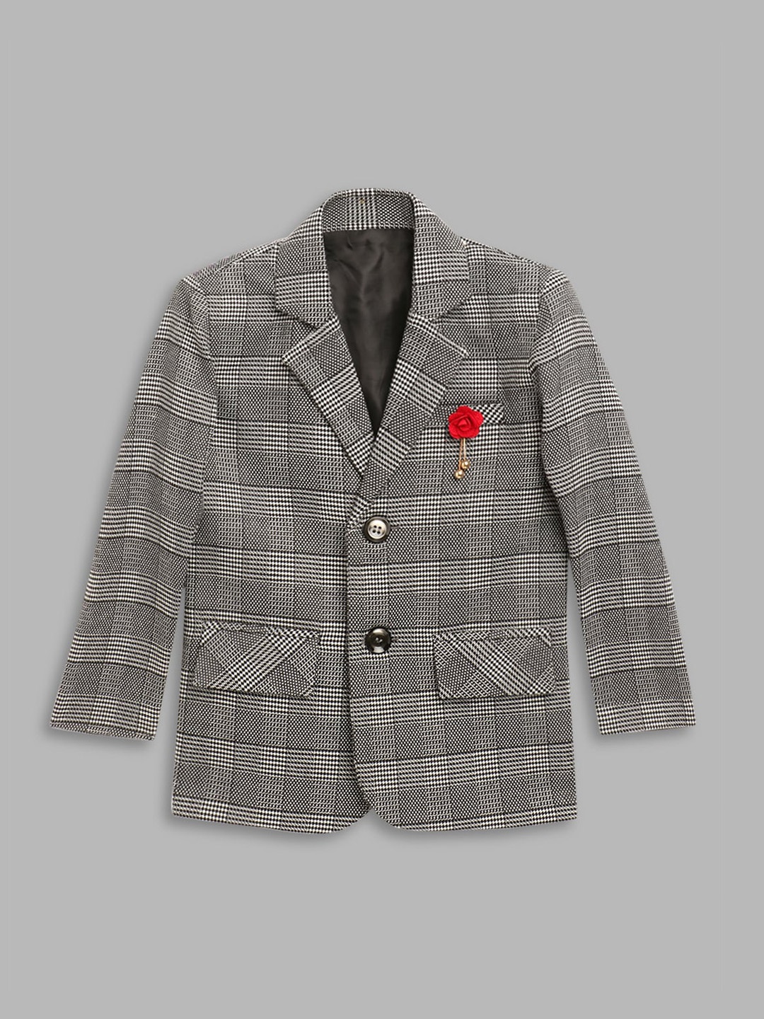 

Blue Giraffe Boys Grey Checked Single Breasted Blazer