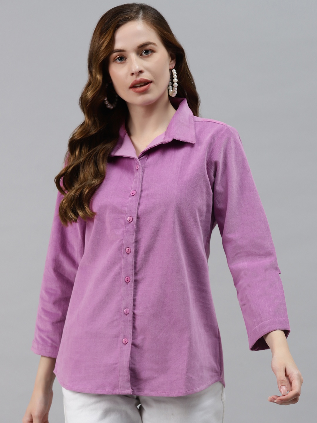 

Ayaany Purple Shirt Style Top