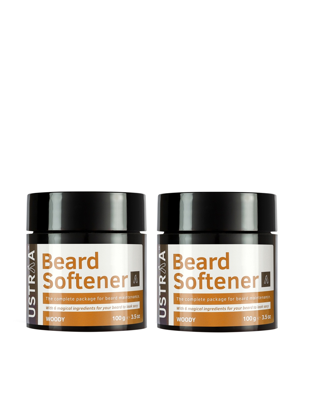 

Ustraa Set of 2 Beard Softener Woody - 100 g Each, White