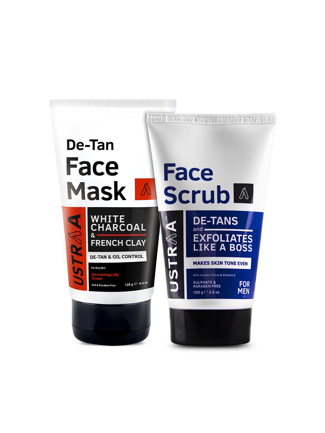 

Ustraa Men Face Scrub & Detan Face Mask, Blue