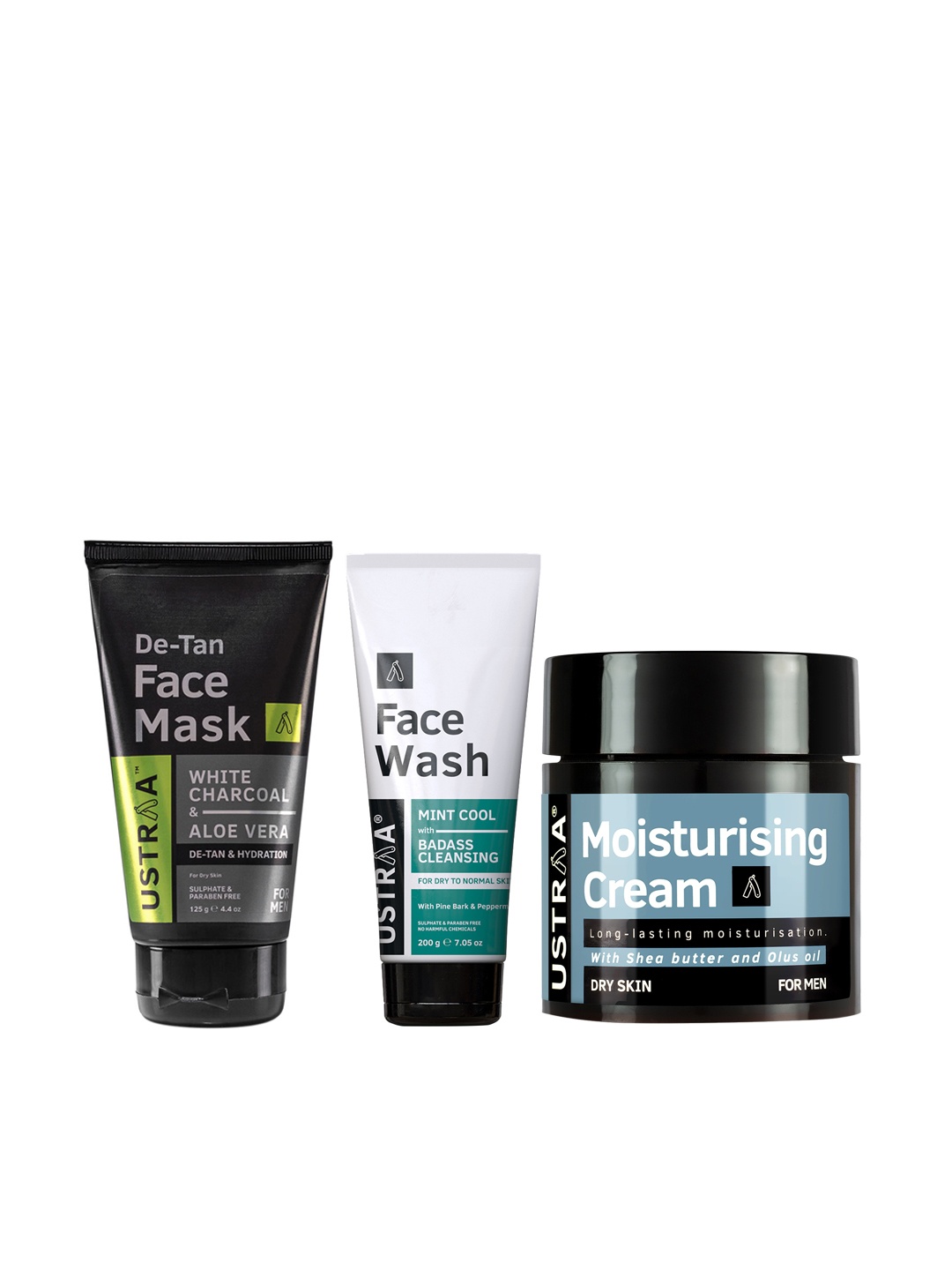 

Ustraa Men Set Of Face Wash With Moisturizing Cream & Face Mask, Blue