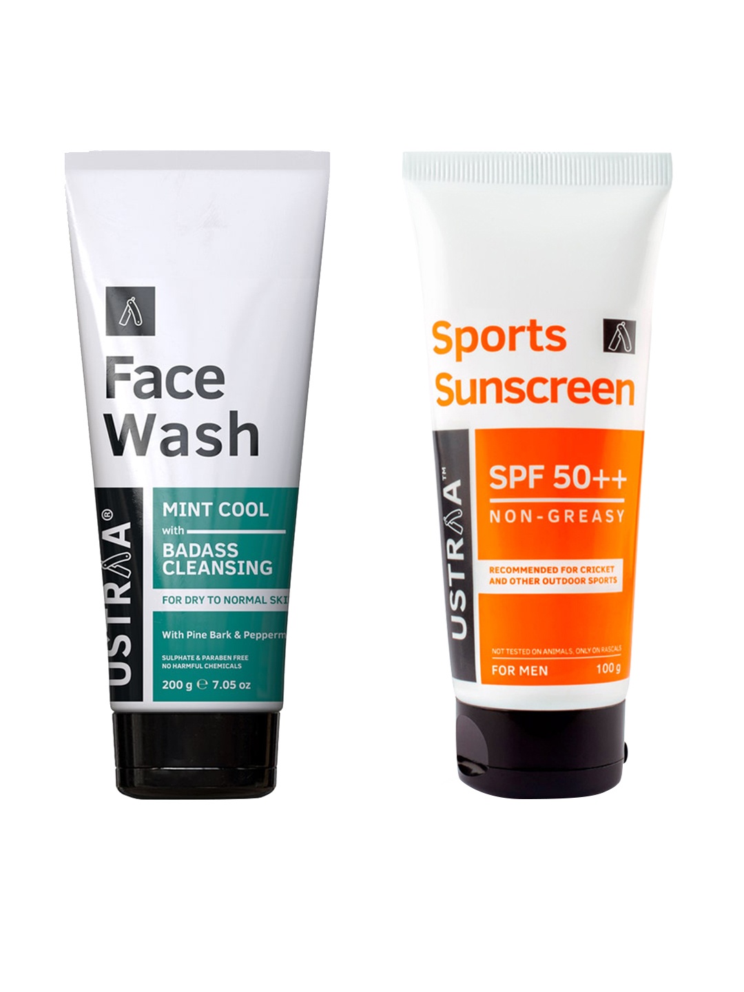 

Ustraa Men Face Wash & Sports Sunscreen Combo, Blue