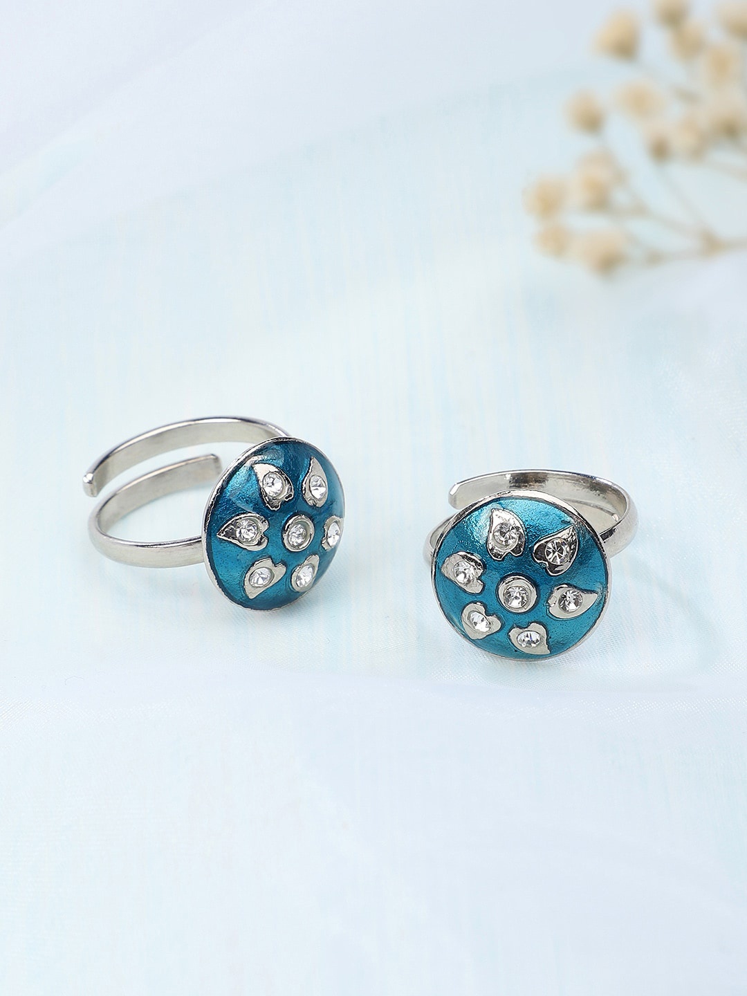 

Fabindia Women Set of 2 Blue Metal Toe Rings