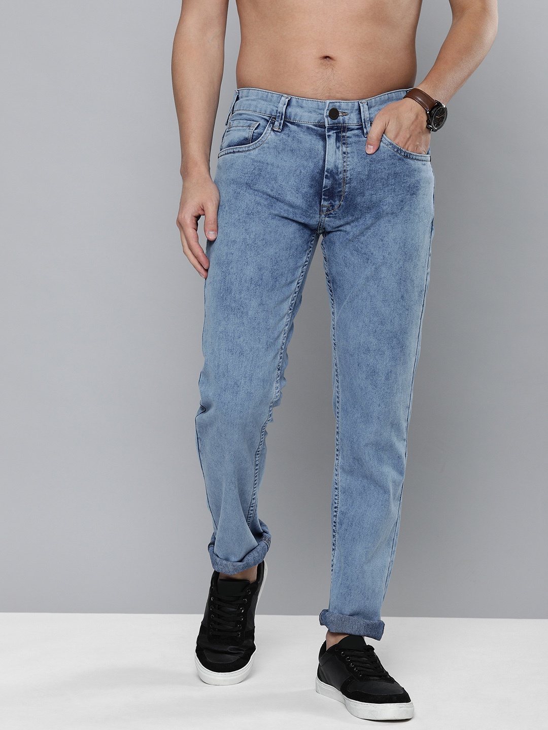 

HERE&NOW Men Blue Heavy Fade Stretchable Jeans
