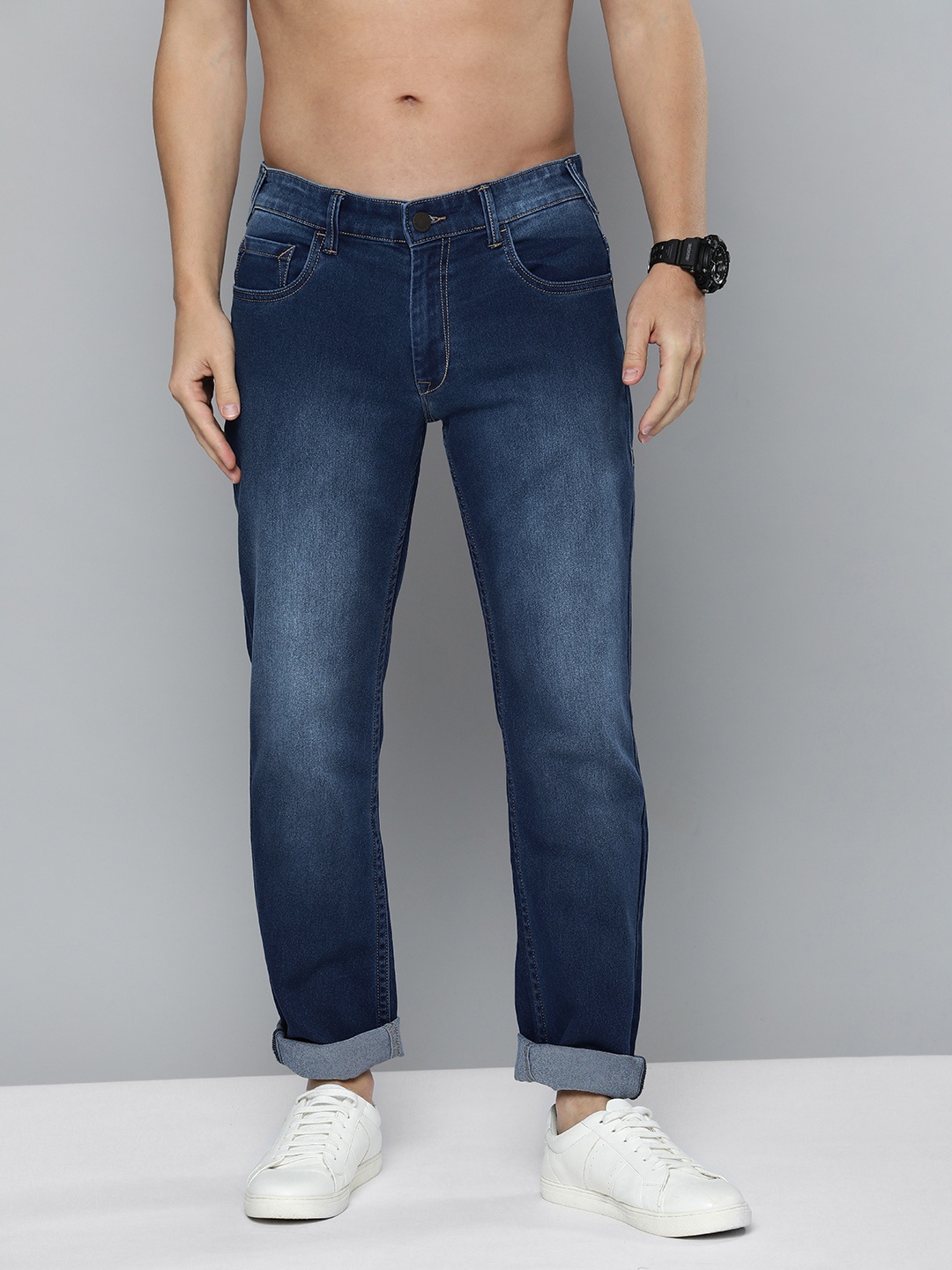 

HERE&NOW Men Blue Slim Fit Light Fade Stretchable Jeans