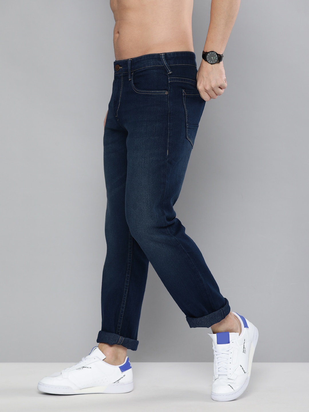 

HERE&NOW Men Blue Light Fade Stretchable Jeans
