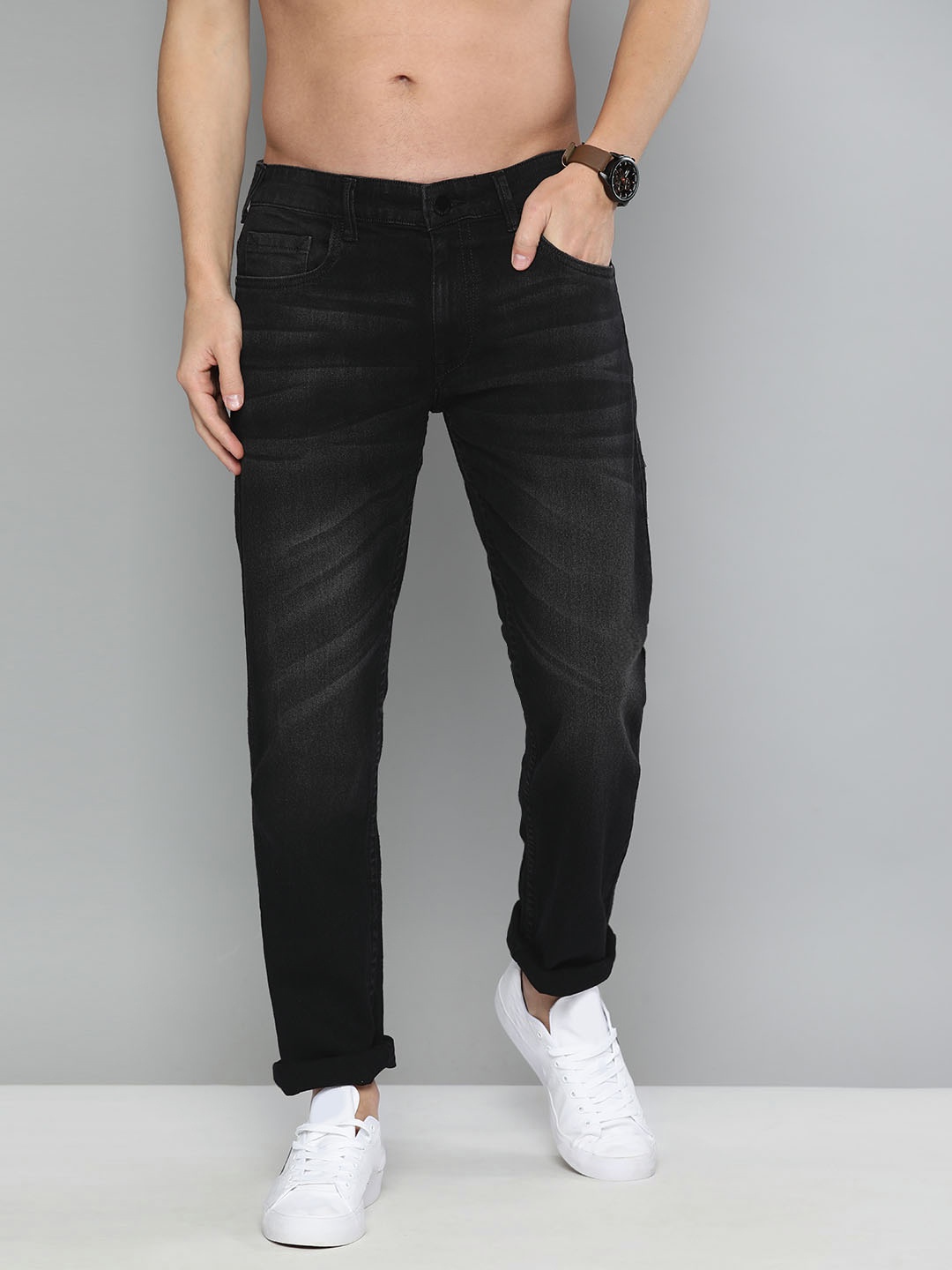 

HERE&NOW Men Black Light Fade Slim Fit Stretchable Jeans