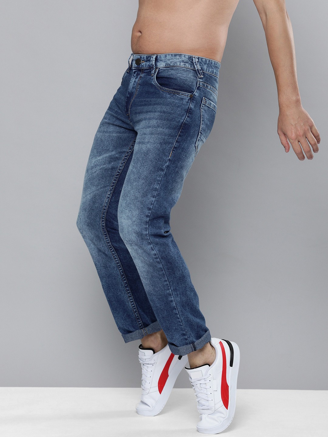 

HERE&NOW Men Blue Slim Fit Light Fade Stretchable Jeans