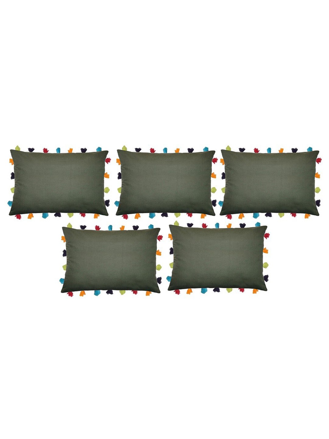 

Lushomes Green & Blue Set of 5 Rectangle Cushion Covers