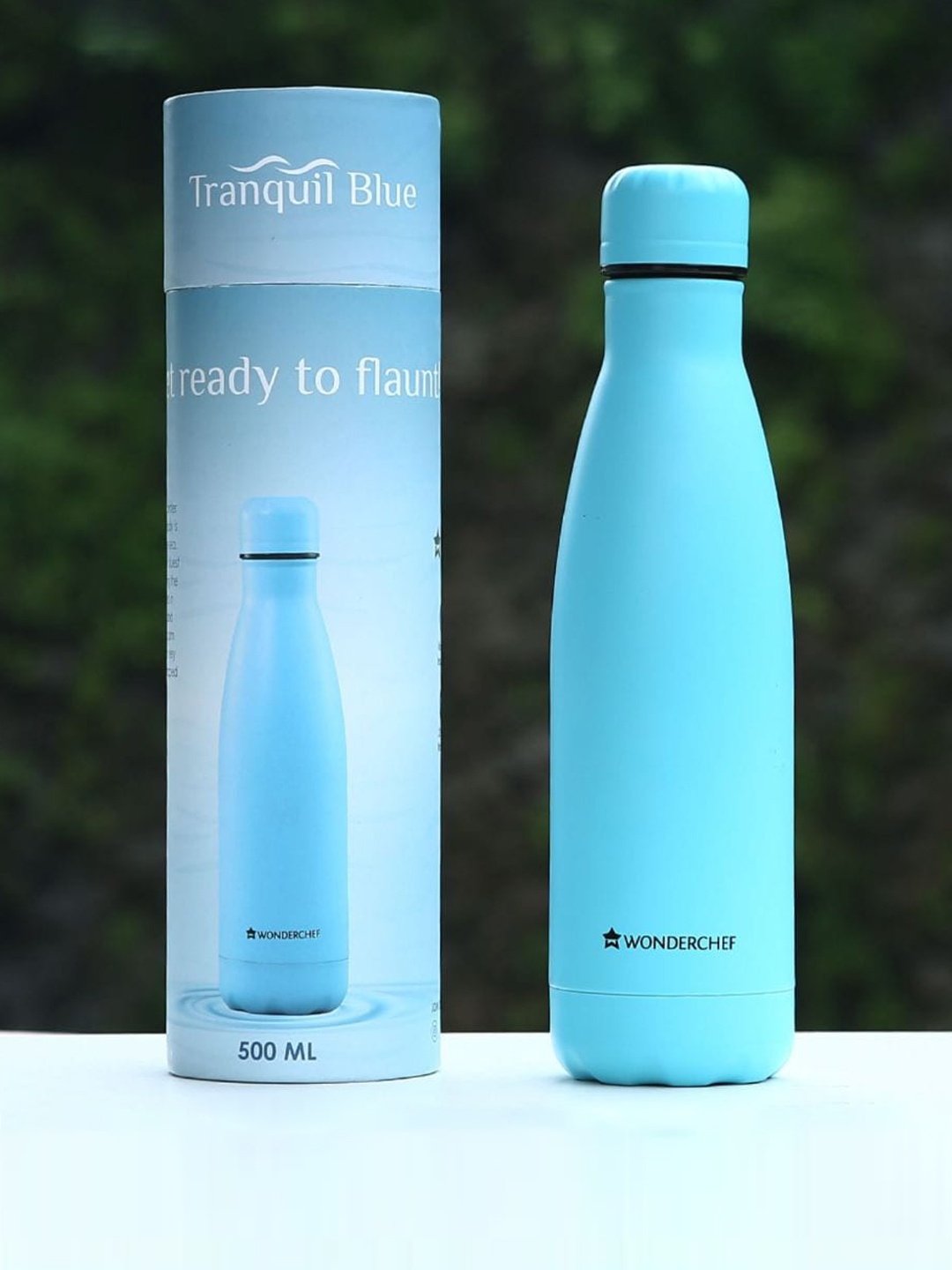 

Wonderchef Blue Solid Tranquil Stainless Steel Water Bottle 500 ML