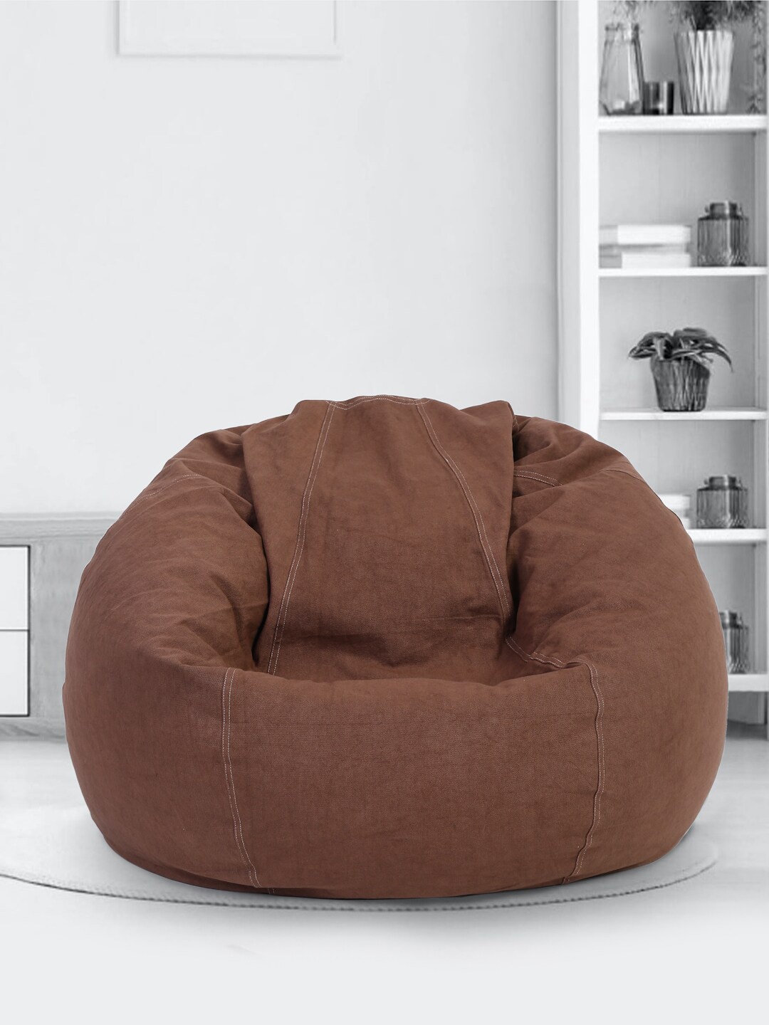 

eyda Brown Cotton XXL Bean Bag Cover-Without Beans