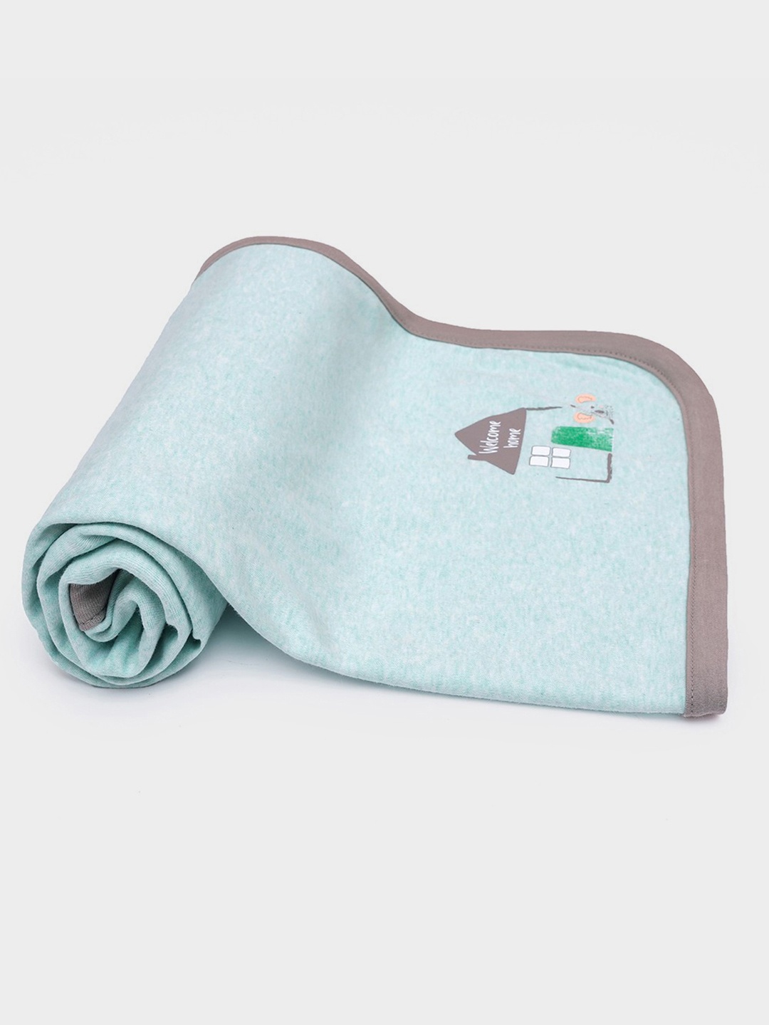 

MiArcus Unisex Kids Sea Green & Grey Summer 233 GSM Single Bed Blanket