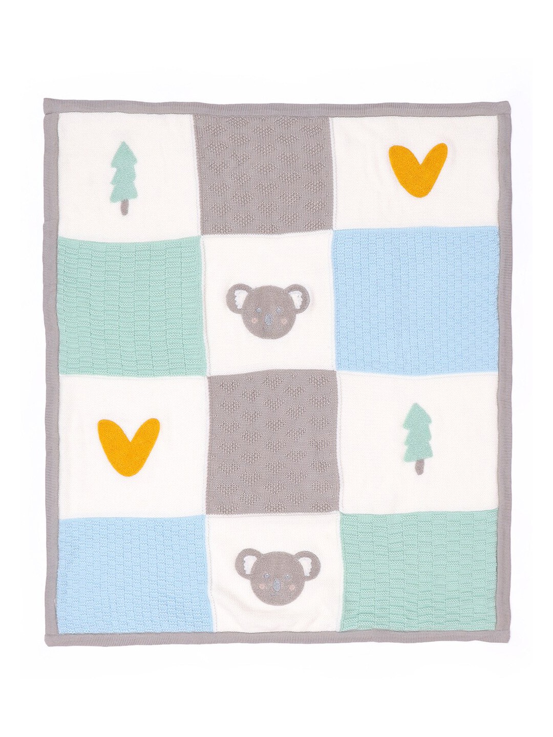 

MiArcus Unisex Kids White & Grey Summer 233 GSM Single Bed Blanket