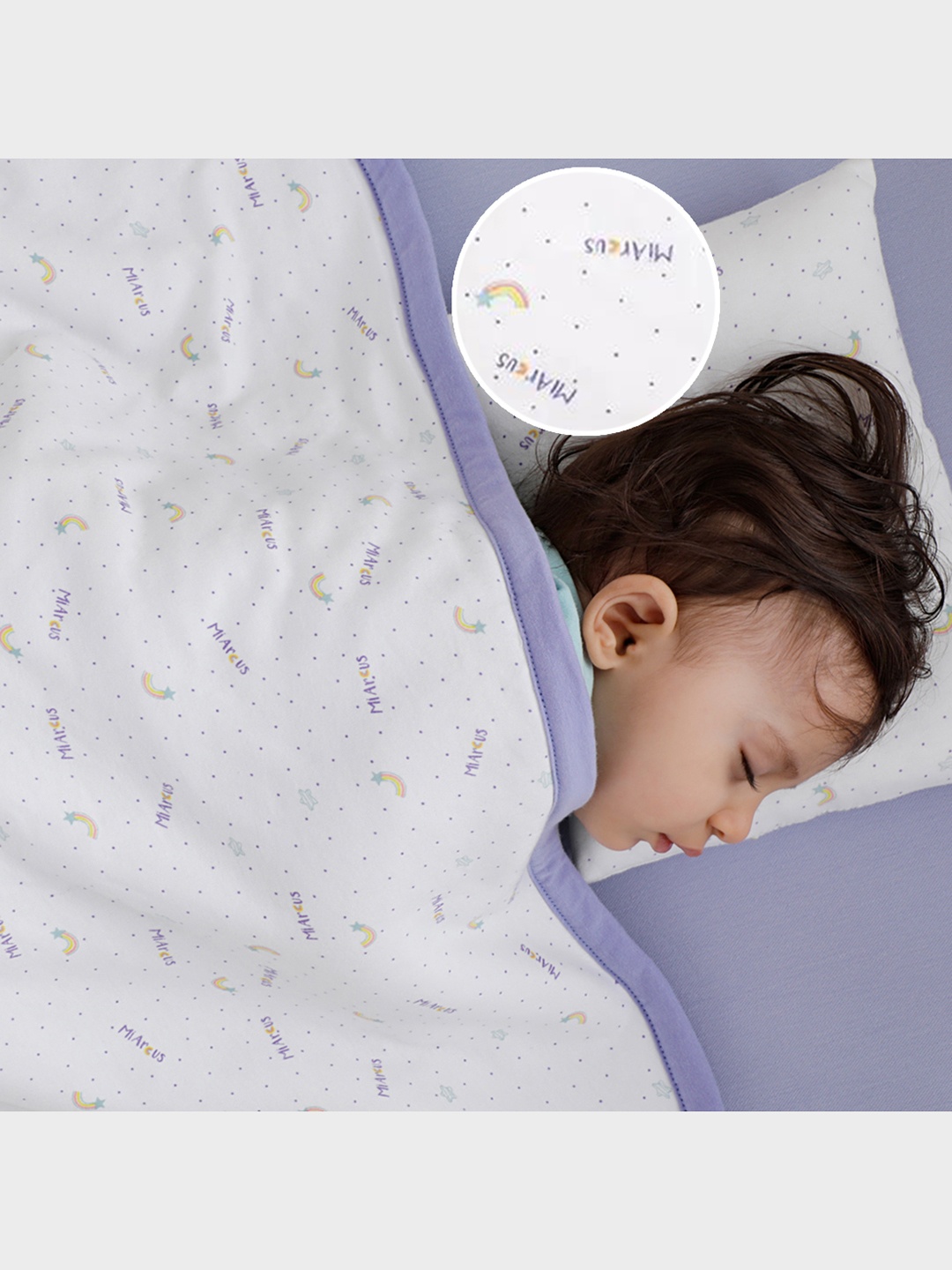 

MiArcus Unisex Kids White & Purple Summer 233 GSM Single Bed Blanket