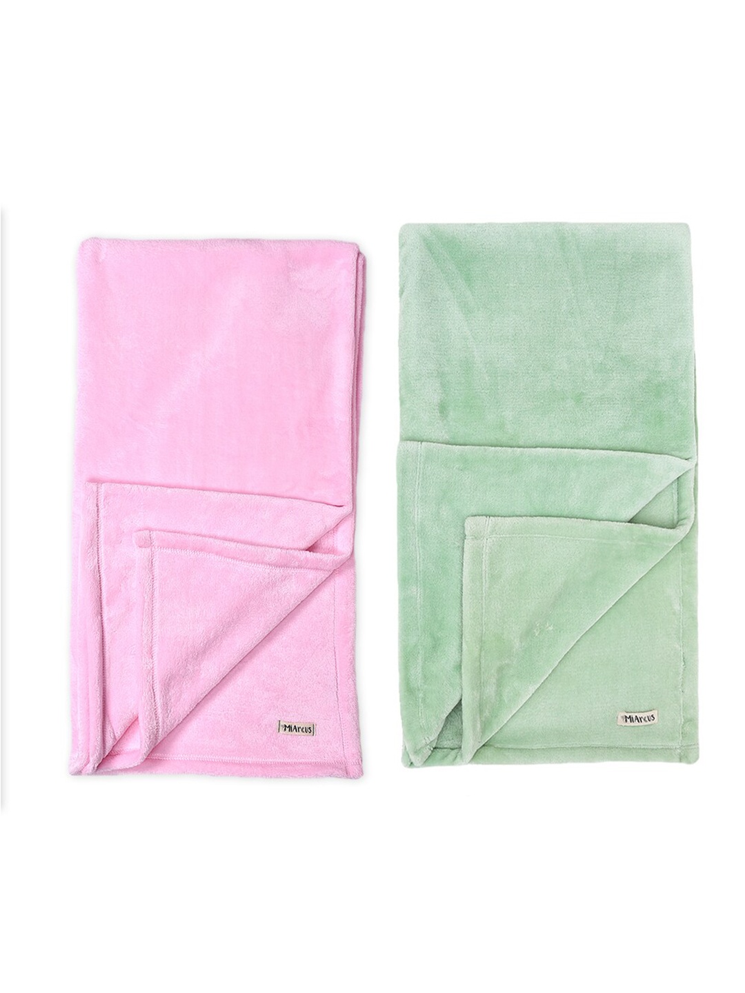 

MiArcus Pink & Green Set of 2 Summer 300 GSM Single Bed Blanket