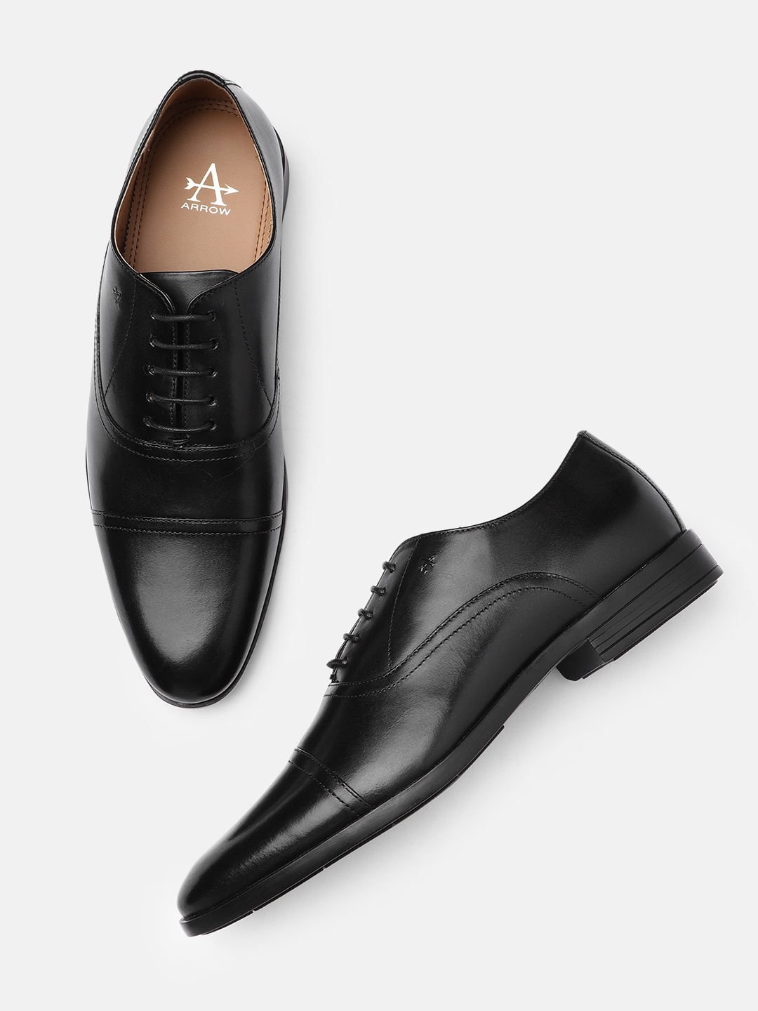 

Arrow Men Black Solid SNEFFLES Formal Leather Derbys